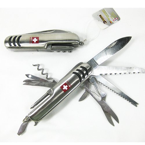 Bedarf 11in1 Pocket Knife, 11 Functions, Stainless Steel, Grey